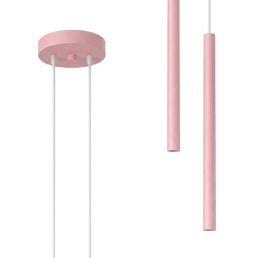 Pendel på kabel PASTELO 2xG9/8W/230V lyserød