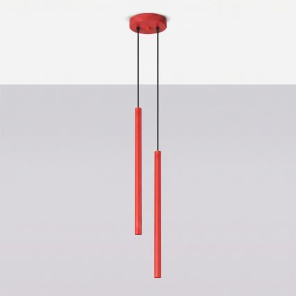 Kabelpendel PASTELO 2xG9/8W/230V rød