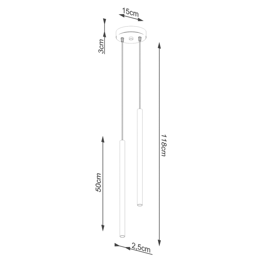 Pendel på ledning PASTELO 2xG9/8W/230V brun