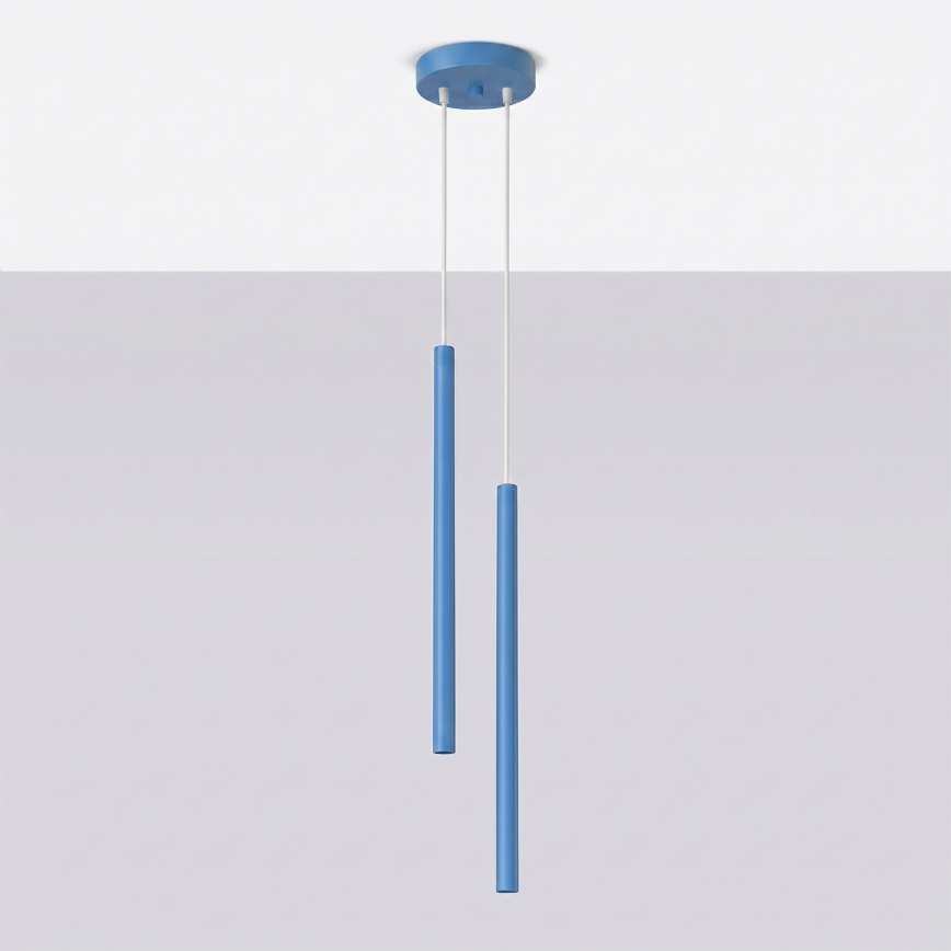 Pendellampe på ledning PASTELO 2xG9/8W/230V blå