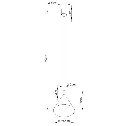 Pendel på ledning NOX 1xE27/15W/230V cremefarvet