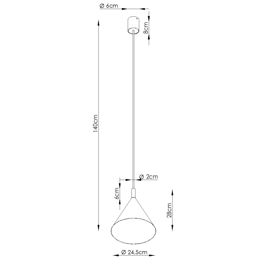 Pendel på ledning NOX 1xE27/15W/230V cremefarvet