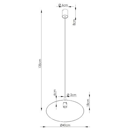 Pendel på kabel NOX 1xE27/15W/230V cremefarvet