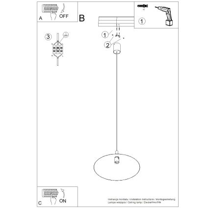 Pendel på kabel NOX 1xE27/15W/230V cremefarvet