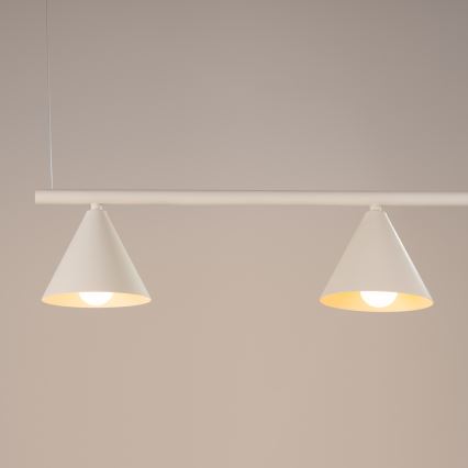 Lysekrone med wireophæng NOX 4xE14/10W/230V cremefarvet