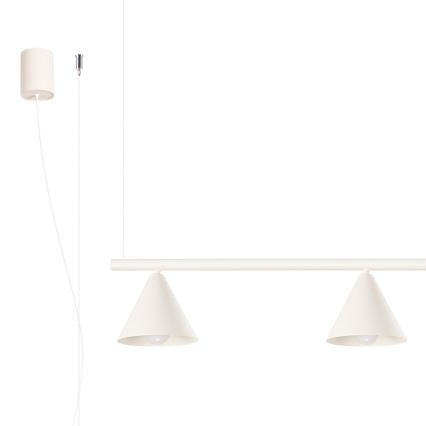 Lysekrone med wireophæng NOX 4xE14/10W/230V cremefarvet