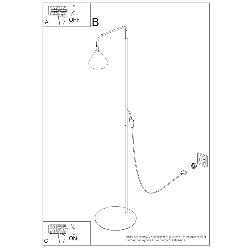 Gulvlampe NOX 1xE14/10W/230V cremefarvet