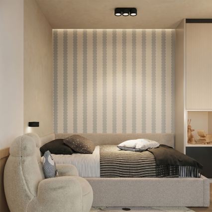 Væglampe AURA 1xGX53/10W/230V sort