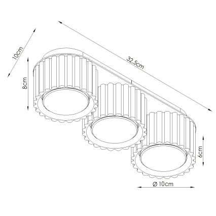 Spotlampe AURA 3xGX53/10W/230V cremefarvet