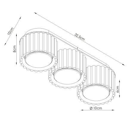 Spotlampe AURA 3xGX53/10W/230V grøn