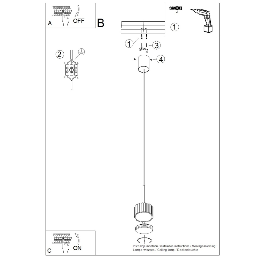 Pendel på kabel AURA 1xGX53/10W/230V rød