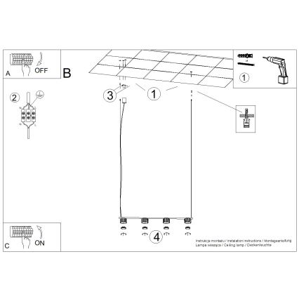 AURA loftpendel på wire, 4xGX53/10W/230V, grøn