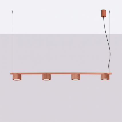 Pendel på wire AURA 4xGX53/10W/230V rød