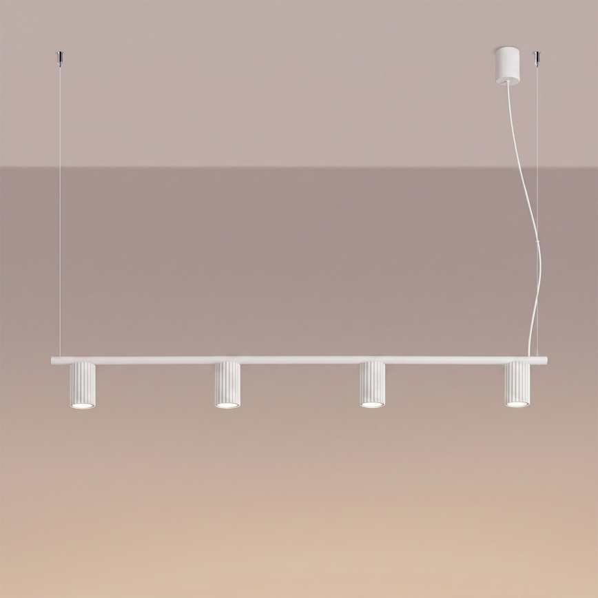 Pendellampe på kabel KARBON 4xGU10/10W/230V hvid