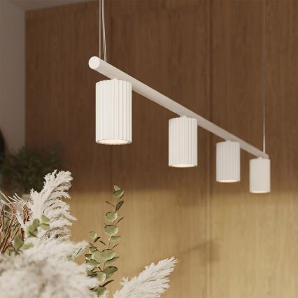 Pendellampe på kabel KARBON 4xGU10/10W/230V hvid