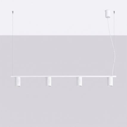 Pendellampe på kabel KARBON 4xGU10/10W/230V hvid