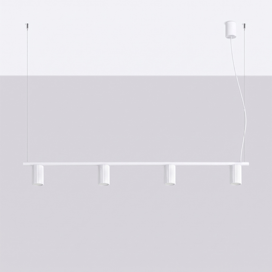 Pendellampe på kabel KARBON 4xGU10/10W/230V hvid
