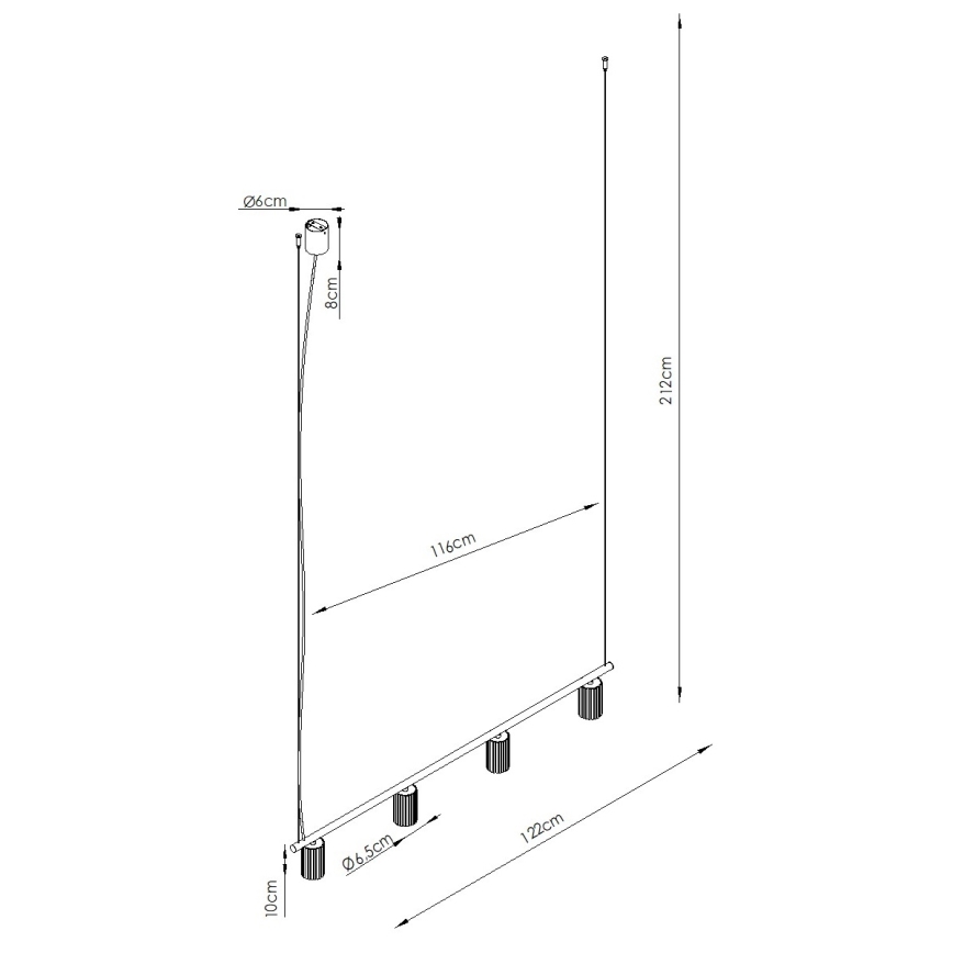 Pendellampe på kabel KARBON 4xGU10/10W/230V hvid