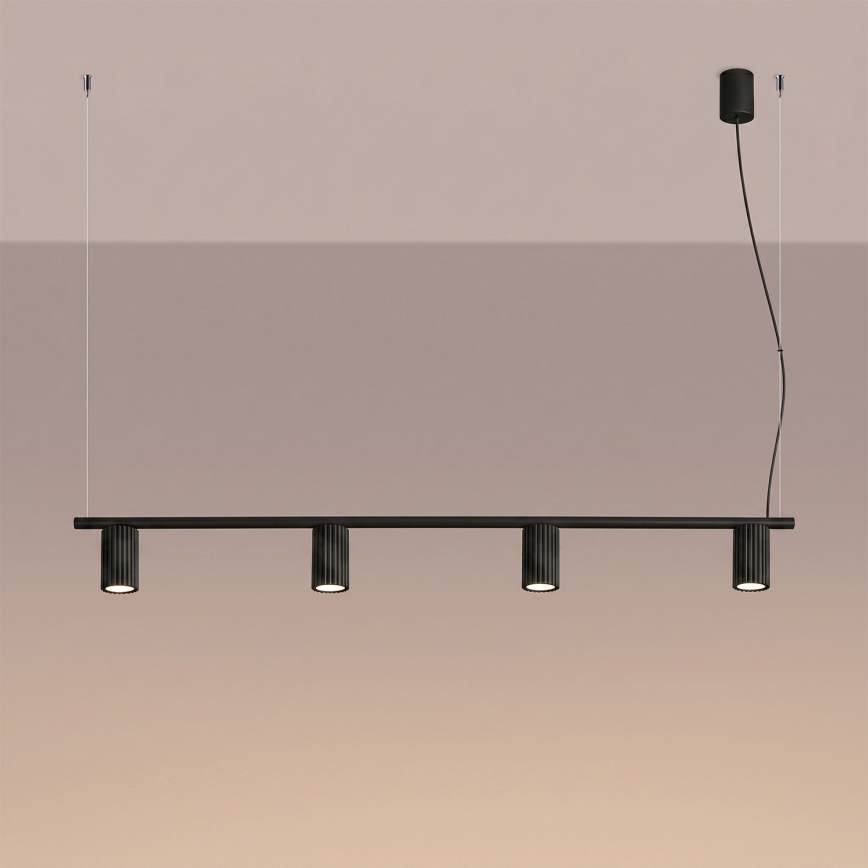 Pendel på kabel KARBON 4xGU10/10W/230V sort