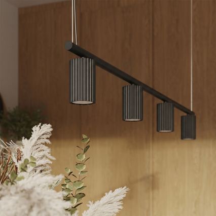 Pendel på kabel KARBON 4xGU10/10W/230V sort