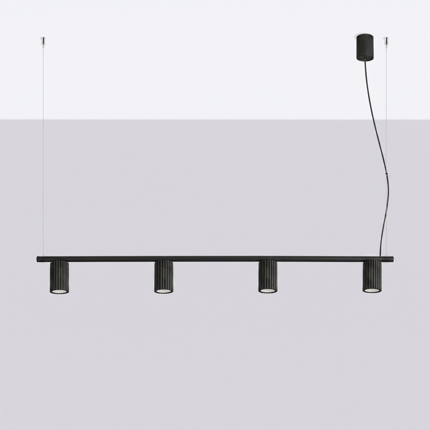 Pendel på kabel KARBON 4xGU10/10W/230V sort