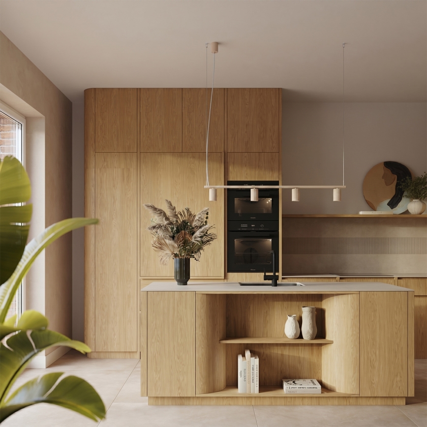 Kabelophængt pendel KARBON 4xGU10/10W/230V cremefarvet