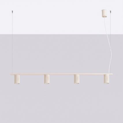 Kabelophængt pendel KARBON 4xGU10/10W/230V cremefarvet