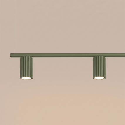 Pendellampe på kabel KARBON 4xGU10/10W/230V grøn