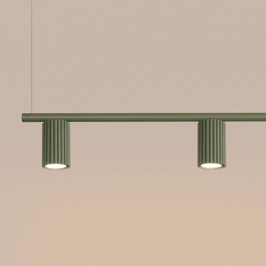 Pendellampe på kabel KARBON 4xGU10/10W/230V grøn