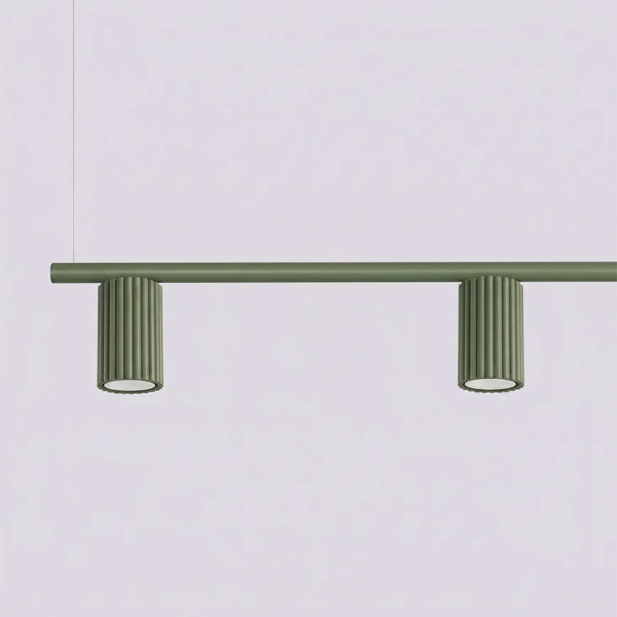 Pendellampe på kabel KARBON 4xGU10/10W/230V grøn