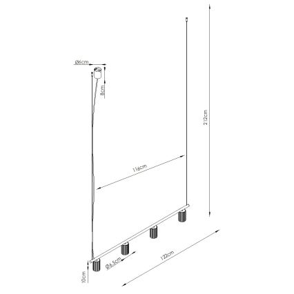 Pendellampe på kabel KARBON 4xGU10/10W/230V grøn