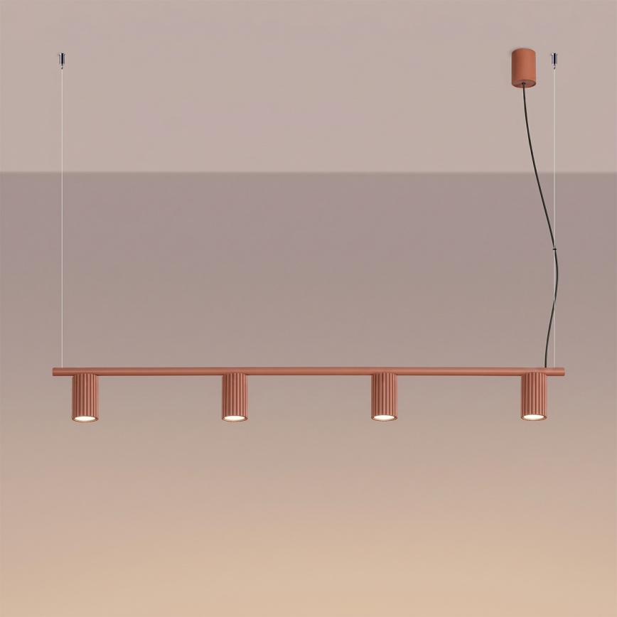 KARBON pendel med wire 4xGU10/10W/230V orange