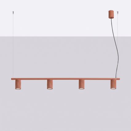 KARBON pendel med wire 4xGU10/10W/230V orange