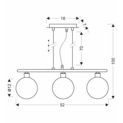 SOMUL 3xG9/20W/230V røgsort pendel