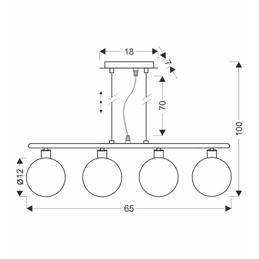 SOMUL 4xG9/20W/230V røg sort pendel