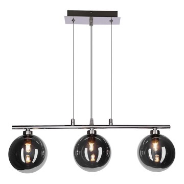 SOMUL pendellampe 3xG9/20W/230V røgfarvet sort