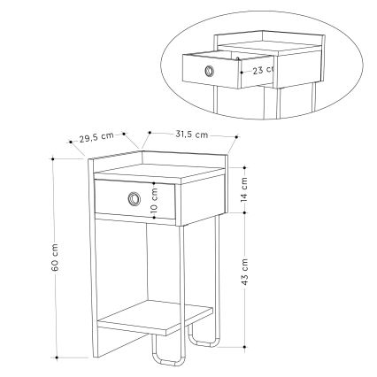 SONY natbord i hvid