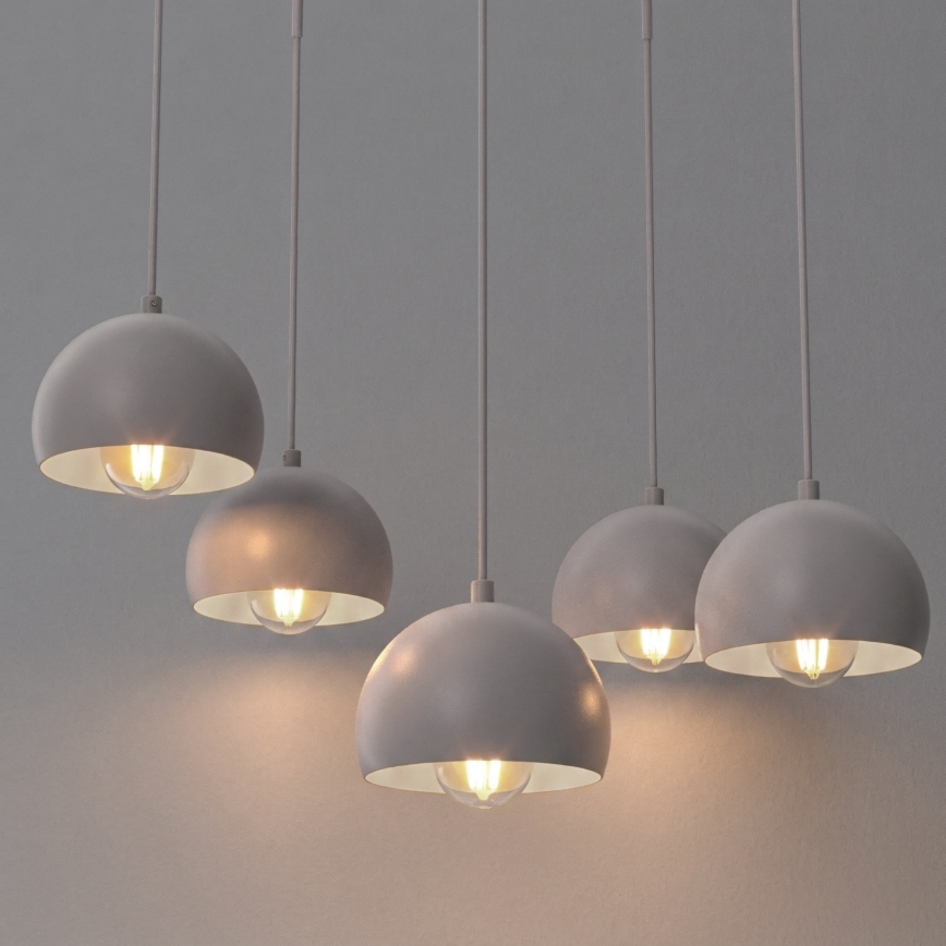 SOOL pendellampe på ledning 5xE27/15W/230V cremefarvet