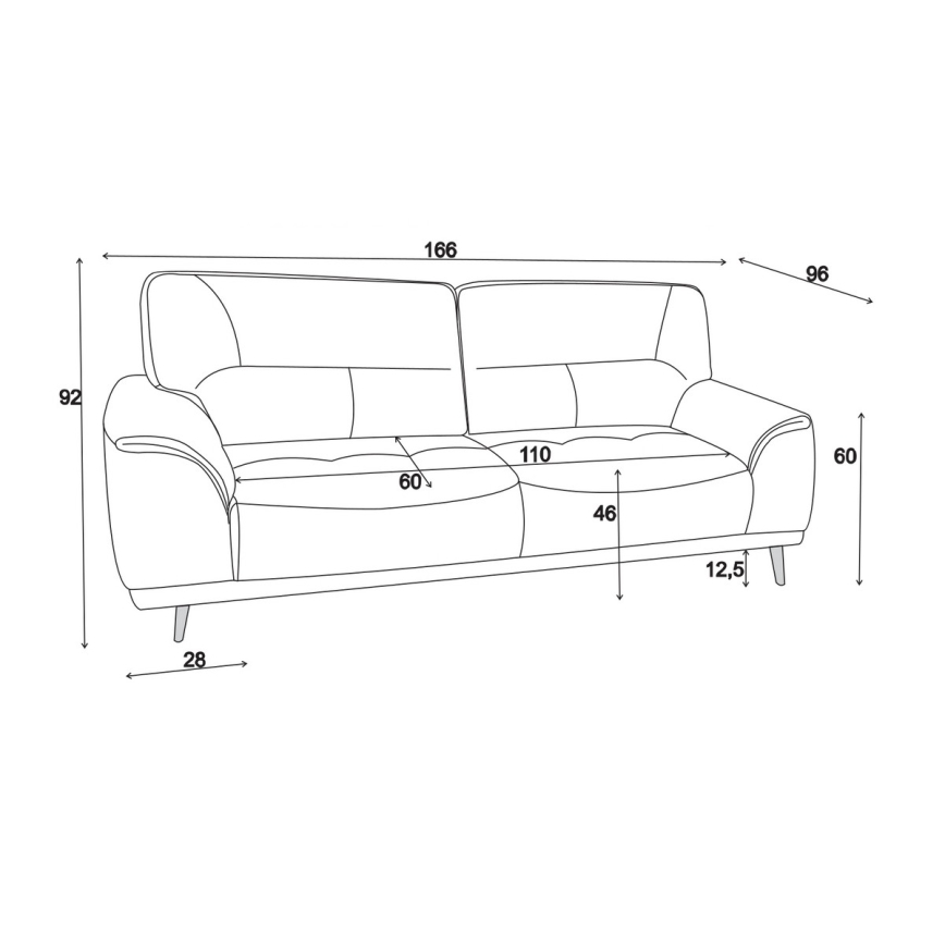 2-personers sofa LIVORNO sort