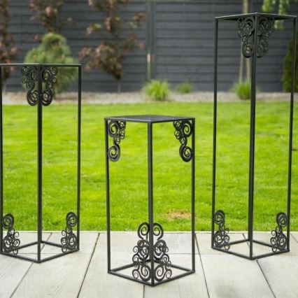 Blomstativ 80x24 cm sort