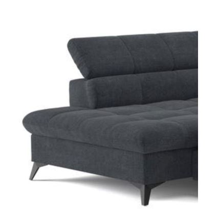 Hjørnesofa med chaiselong i L-form MARANO højre, sort