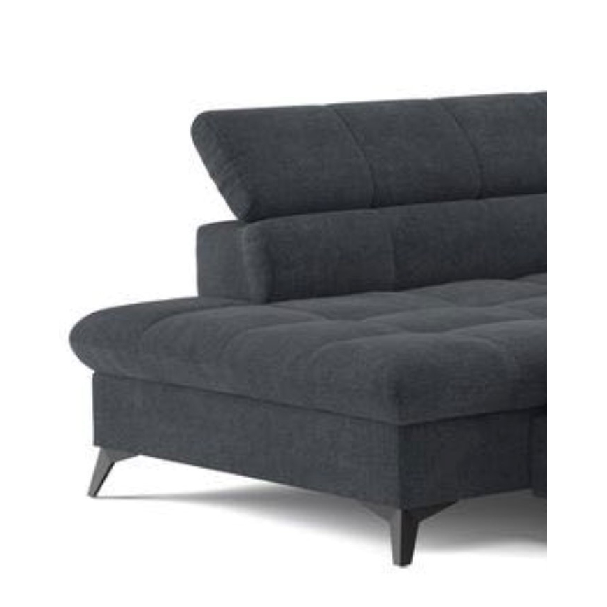 Hjørnesofa med chaiselong i L-form MARANO højre, sort