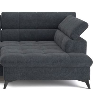 Hjørnesofa med chaiselong i L-form MARANO højre, sort