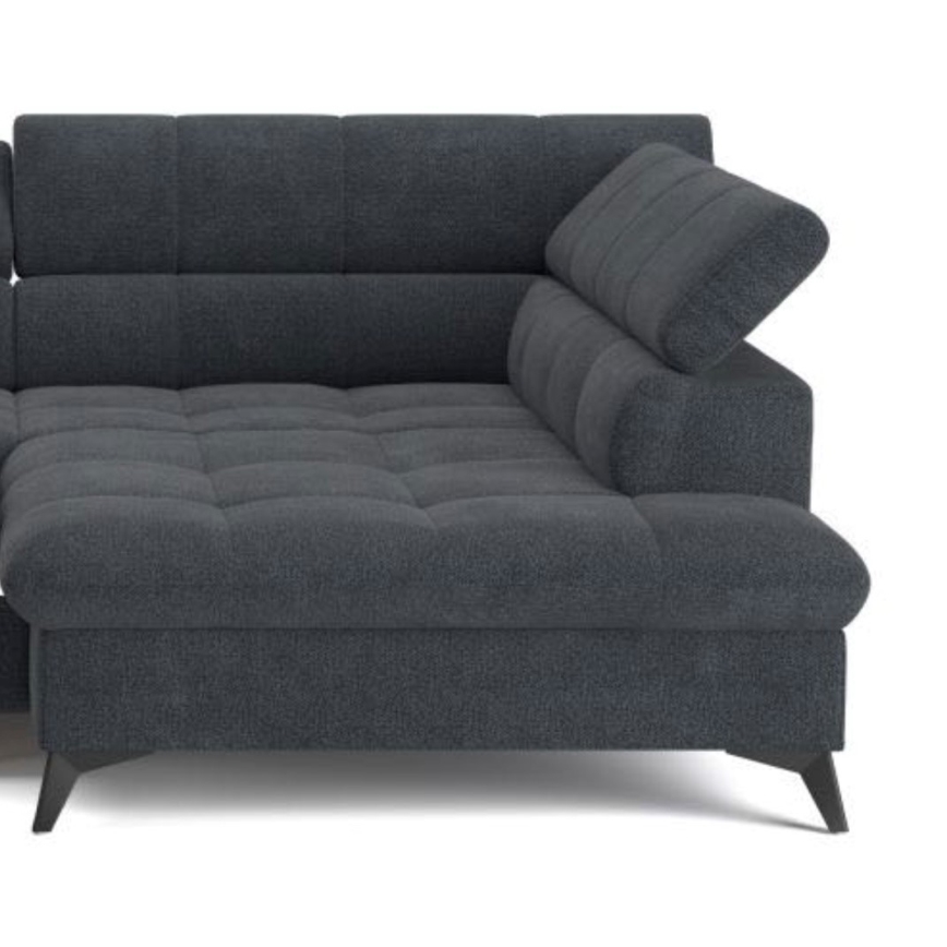 Hjørnesofa med chaiselong i L-form MARANO højre, sort