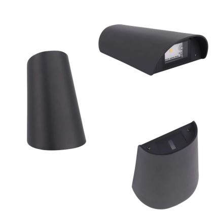 Sort LED udendørs væglampe 11W/230V IP65