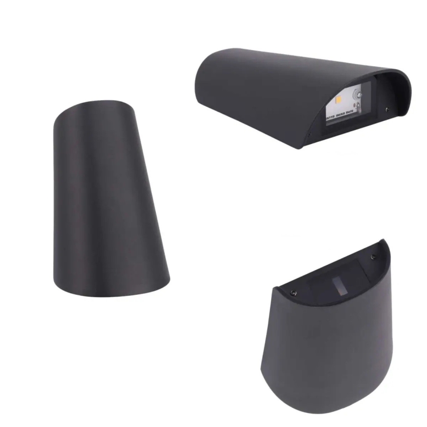 Sort LED udendørs væglampe 11W/230V IP65