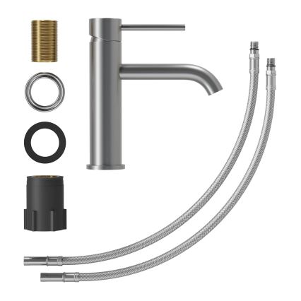 SOVANG håndvaskarmatur 18,3 cm, pulverlakeret grå