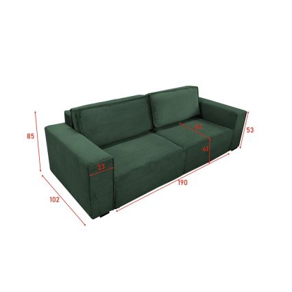 Sovesofa med opbevaringsplads RONDA grøn