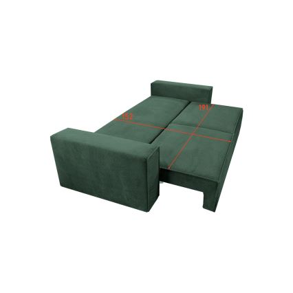 Sovesofa med opbevaringsplads RONDA grøn