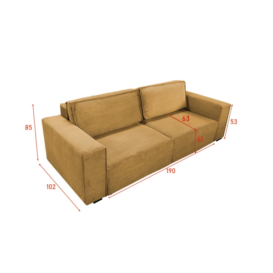 Sovesofa med opbevaringsplads RONDA orange